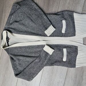 Talula Black and Cream Knit Long Cardigan